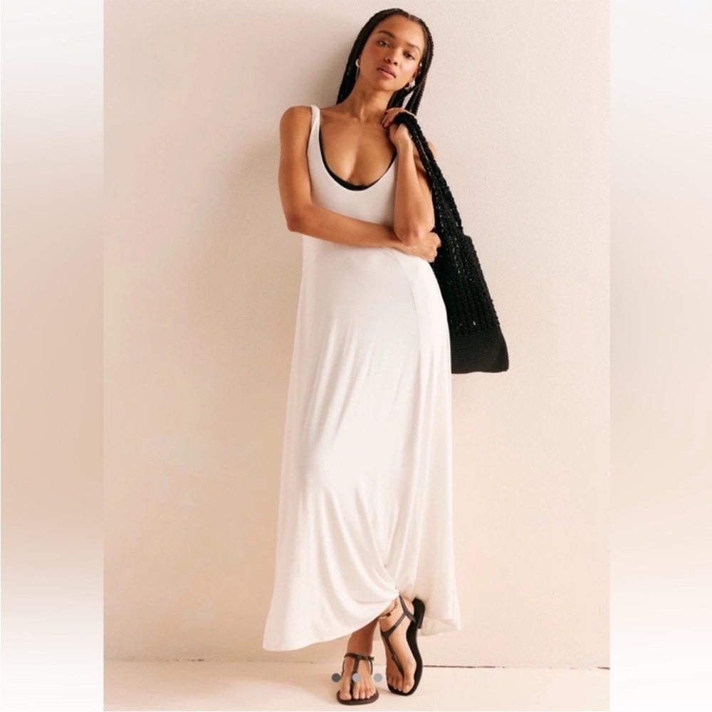 Free People FP Beach Feliz Maxi Dress Slits White Size Medium M NWT
